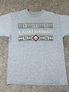 Vintage Kauai Hawaii T Shirt Single Stitch Made USA Tourist Tee 90s Surf Medium